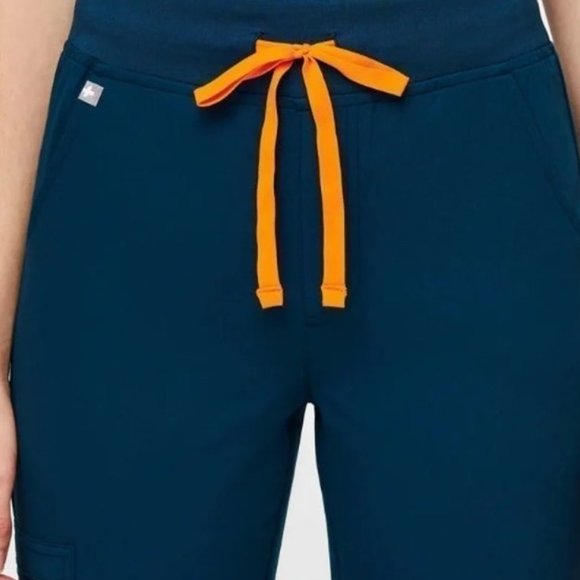 FIGS High Waisted Zamora™ Jogger Scrub Pants 2.0 (Deep Reef) - Picture 3 of 6